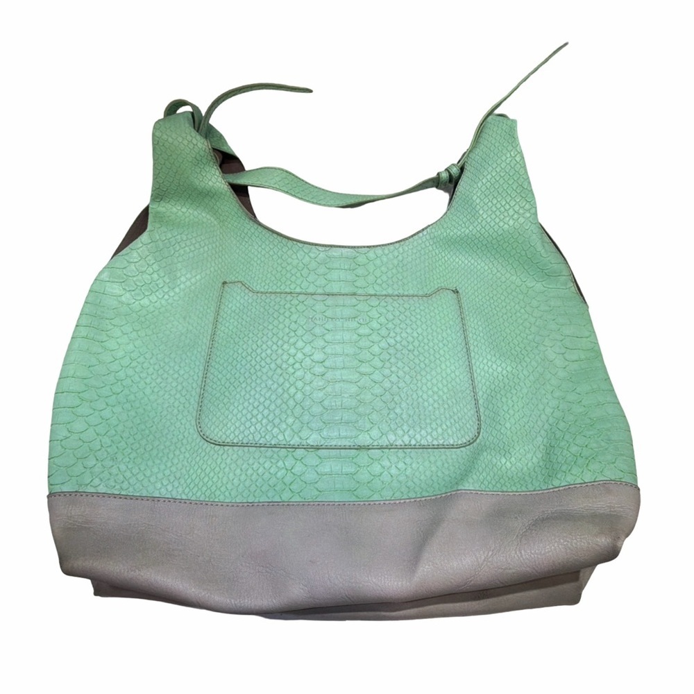 Danielle Nicole Green Faux Leather Hobo Bag | Textured Snake Embossed Shoulder
